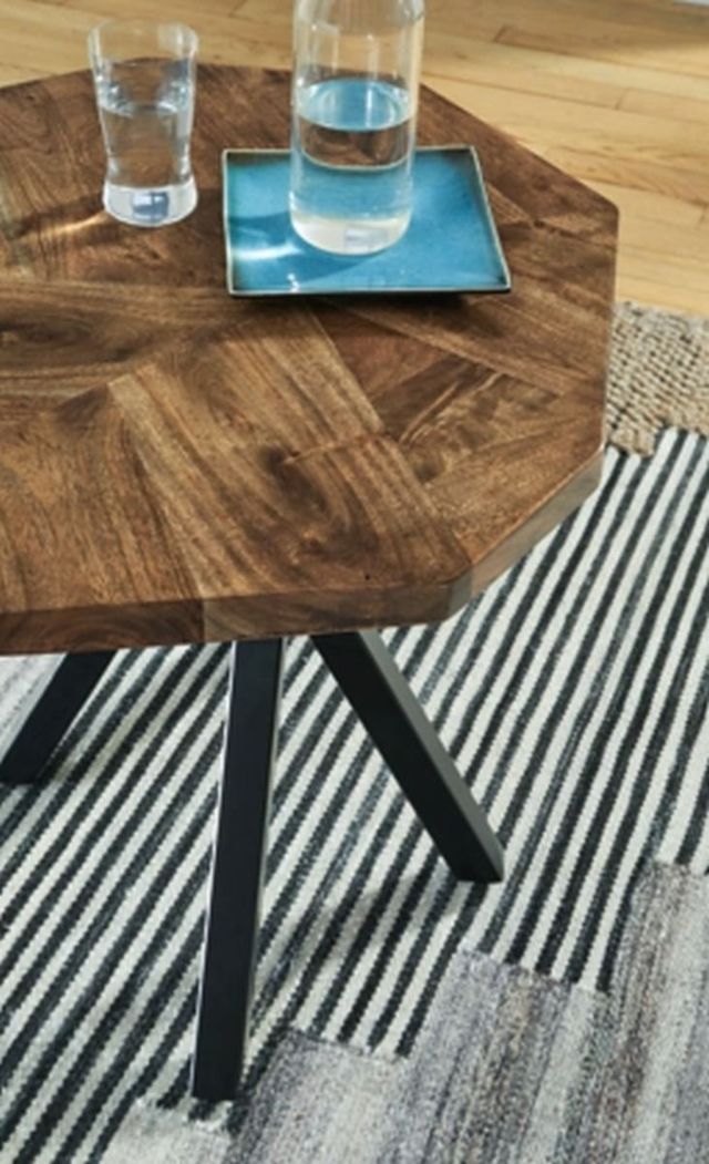 Signature Design by Ashley® Haileeton Brown End Table with Black Metal Base-3