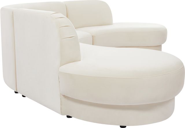Meridian Furniture Rosa 3-Piece Cream Upholstered Curved Sectional-3