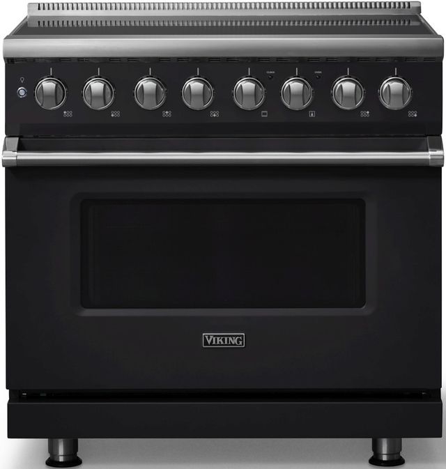 Viking® 5 Series 36" Onyx Pro Style Induction Range with Polished Chrome Trim-0