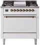 Ilve® Nostalgie II Series 36" White Pro Style Dual Fuel Range-0