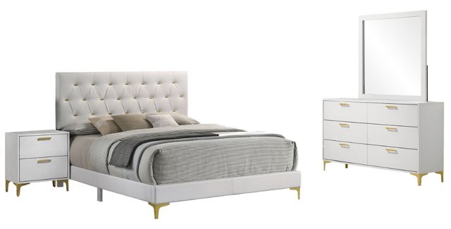 Coaster® Kendall 4-Piece White King Bedroom Set-0