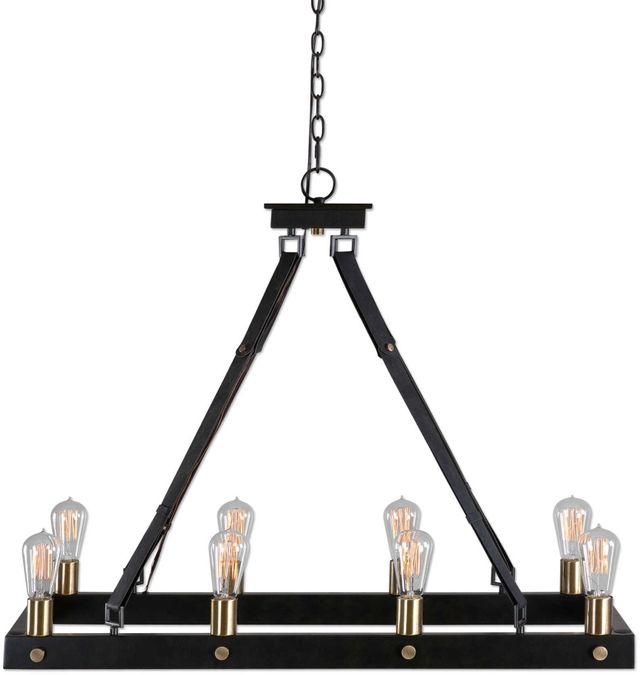 Uttermost Marlow 8 Light Antique Bronze  Rectangle Chandelier-3