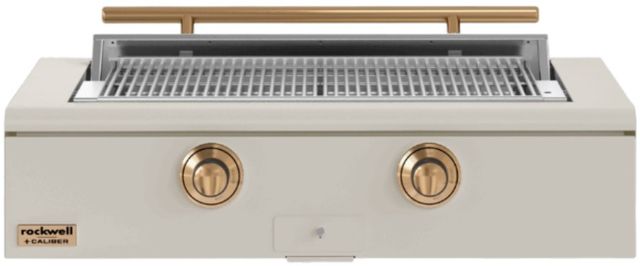 Caliber™ Rockwell Social 2-Burner Antique White Built-In Liquid Propane Grill with Gold Hardware-0