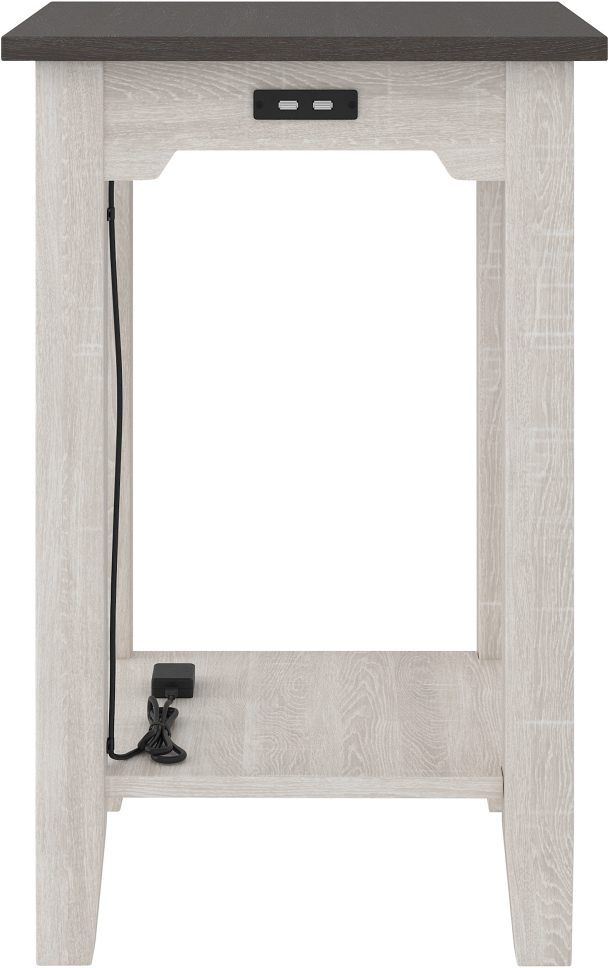 Signature Design by Ashley® Dorrinson Gray Chairside End Table with Antique White Base-2