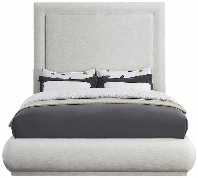 Meridian Furniture Brooke Cream Queen Upholstered Panel Bed-1