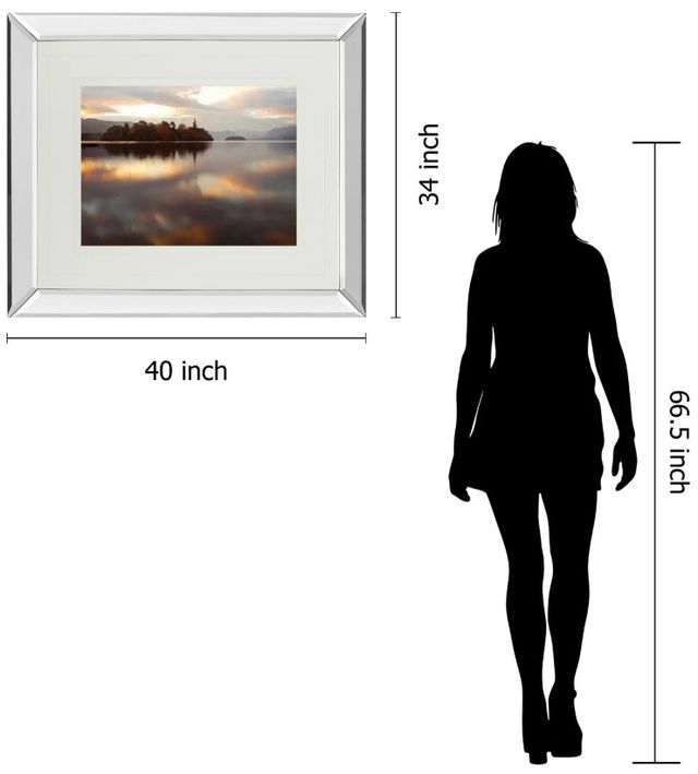 Classy Art Style 2 Golden Lake by Peter Adams Mirror Framed Wall Art-2