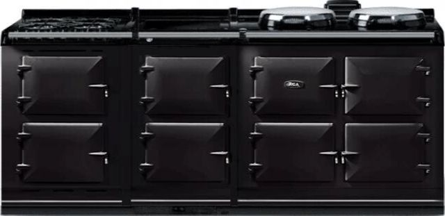 AGA™ eR7 Classic Cast Iron 83" Gloss Black Pro Style Dual Fuel Range-0