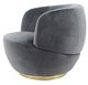 Sagebrook Home Velveteen Gray with Gold Base Chair-2