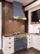 AGA Euclid 48" Carnaby Blue Wall Mounted Range Hood with Antique Brass Trim-1