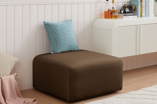 Meridian Furniture Arc Brown Velvet Ottoman-3
