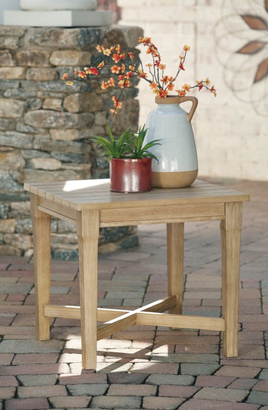 Signature Design by Ashley® Carter Hall Beige Wooden Outdoor End Table-2