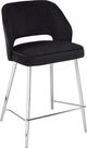 Brassex Inc. Ella 2-Piece Black/Chrome Counter Stool Set-0