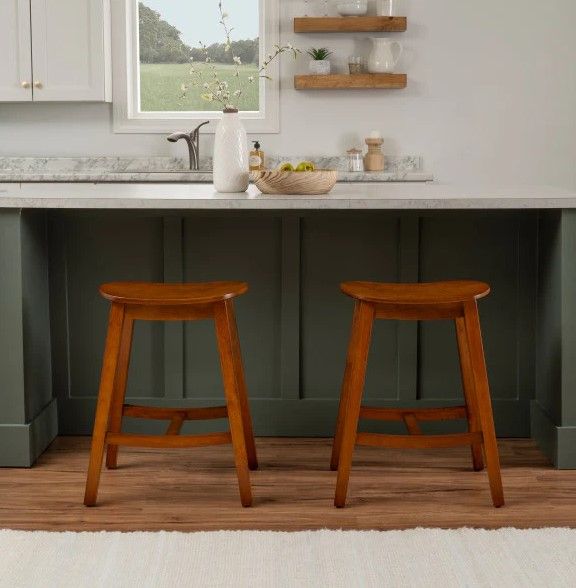 Linon Cappy 2-Piece Brown Counter Stool Set-1