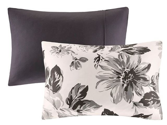 Olliix by Intelligent Design Dorsey Black and White Twin/Twin XL Floral Comforter Set-1