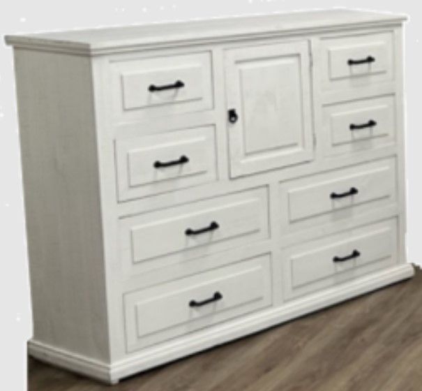 Million Dollar Rustic Ranch 4-Piece Frosted White Twin Panel Bedroom Set-1