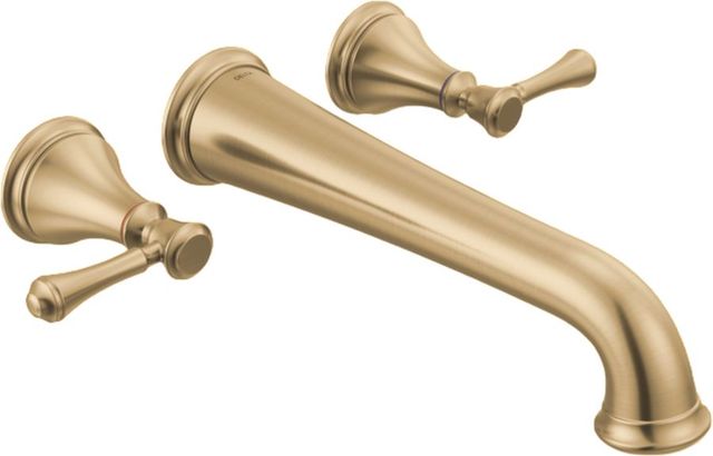 Delta Cassidy® Traditional Champagne Bronze 2-Handle Wall Mount Tub Filler Trim-0