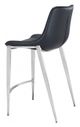 Zuo® Ace Black and Silver Set of 2 Counter Chairs-4