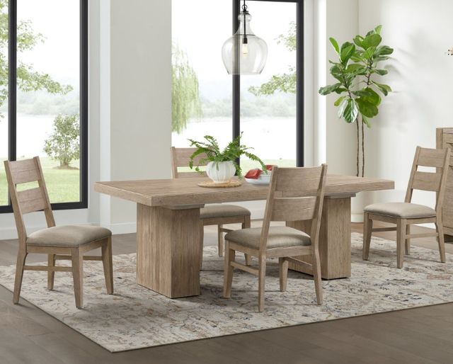 Intercon Nash Beige/Weathered Sand Panel Back Dining Side Chair-1