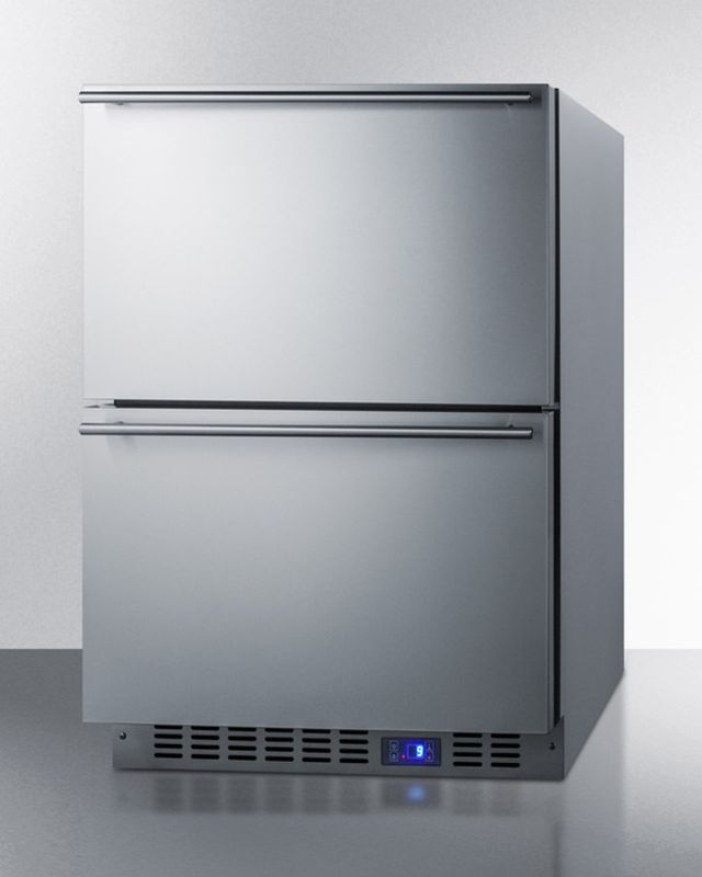 Summit® Classic 3.5 Cu. Ft. Stainless Steel/Panel Ready Drawer Freezer-2
