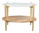 Zuo® Mina White Marble Top Coffee Table with  Gold Frame -0