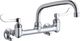Elkay Chrome Foodservice 8" Centerset Wall Mount Faucet with Wristblade Handles and Offset Inlets Stop-2