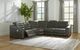 Signature Design by Ashley® Center Line 5-Piece Dark Gray Power Reclining Sectional-4