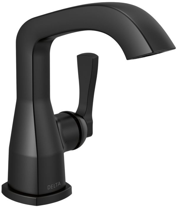 Delta Stryke® Matte Black Single Lever Handle Bathroom Faucet-0