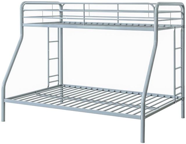 Coaster® Carson Glossy Silver Metal Twin Over Full Bunk Bed-3