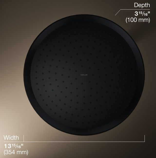 KOHLER® Statement® Matte Black 2.5 GPM Round 14" Single-Function Rainhead-3