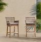 Classic Home Valerie Brown Olefin/Wooden Outdoor Counter Stool-1