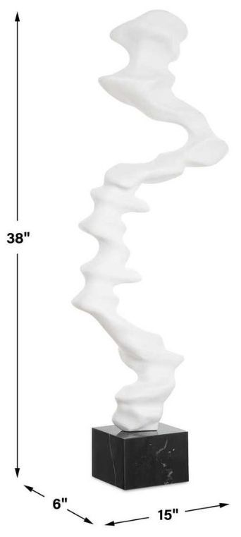 Uttermost® Flux Matte White Indoor-Outdoor Sculpture-3