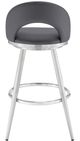 Armen Living Charlotte Brushed Stainless Steel/Grey 30'' Barstool-4