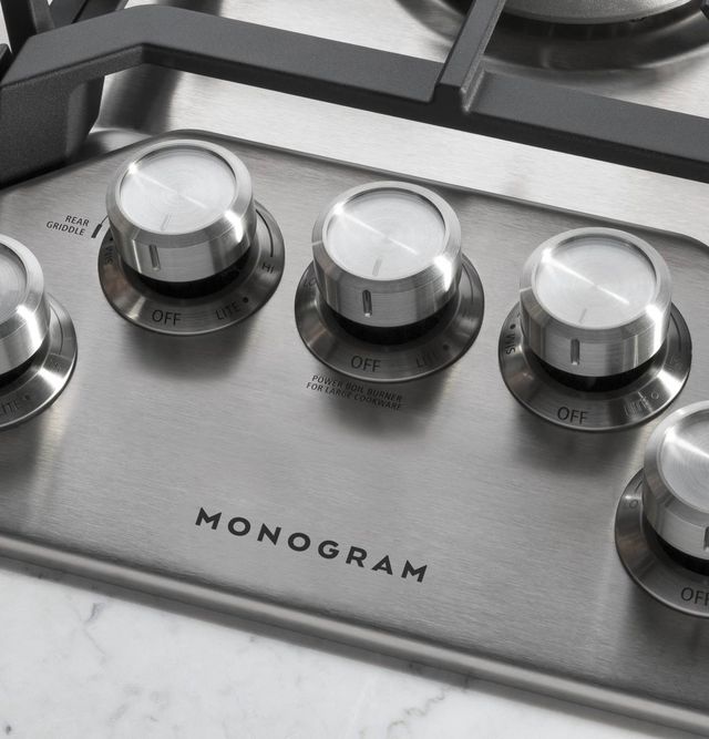 Monogram® 36" Stainless Steel Deep-Recessed Natural Gas Cooktop-3