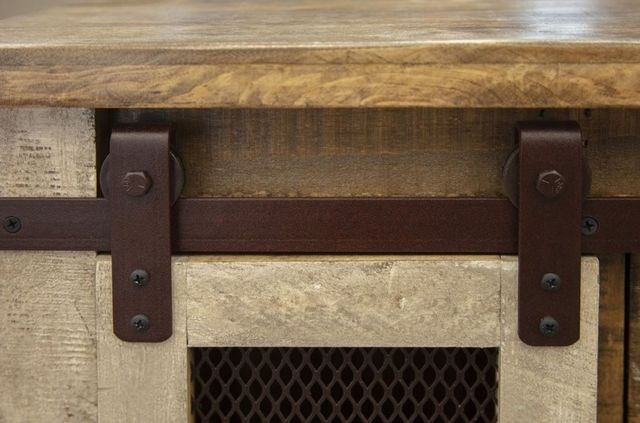 International Furniture Direct Antique Brown 4-Drawer Sofa Table-2
