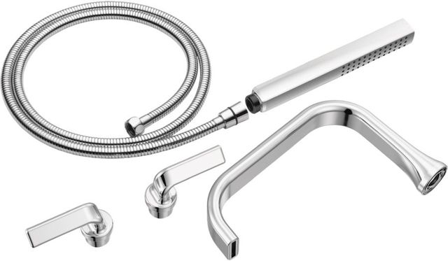 Brizo Allaria® Polished Chrome 2-Handle Tub Filler Trim Kit with Twist Lever Handles-0