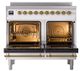 Ilve® Nostalgie II Noblesse 40'' Custom RAL Color Pro Style Induction Range with Brass Trim-1
