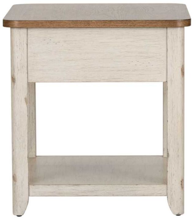 Liberty Furniture Farmhouse Reimagined Chestnut End Table with Antique White Base-3
