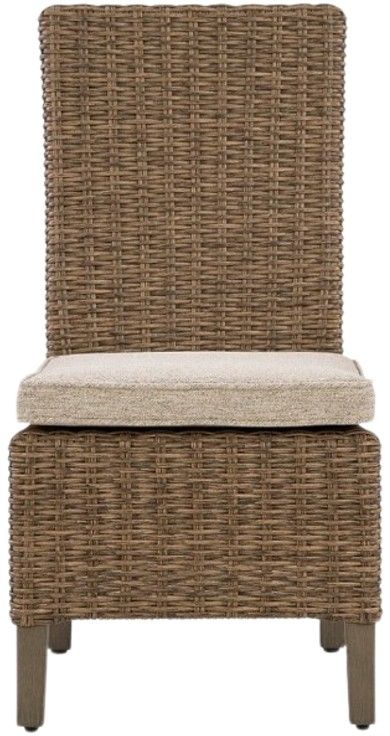 Signature Design by Ashley® Revare Beach 2-Piece Beige Fabric/Resin Wicker Outdoor Side Chair-3