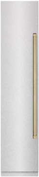 ZLINE Autograph Edition 18 in. 8.6 Cu. Ft. Left Hinge Column Freezer in Satin Stainless Steel with Graphite Gray Interior and Champagne Bronze Accents-0