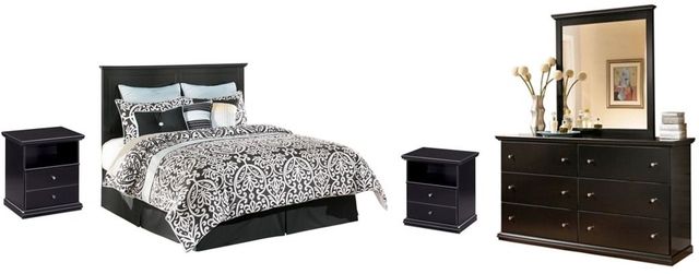 Signature Design by Ashley® Maribel 5-Piece Black Queen Panel Bed Set-0