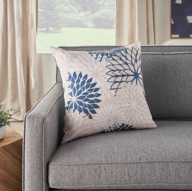 Nourison Home™ Aloha Ivory/Navy Throw Pillow-3