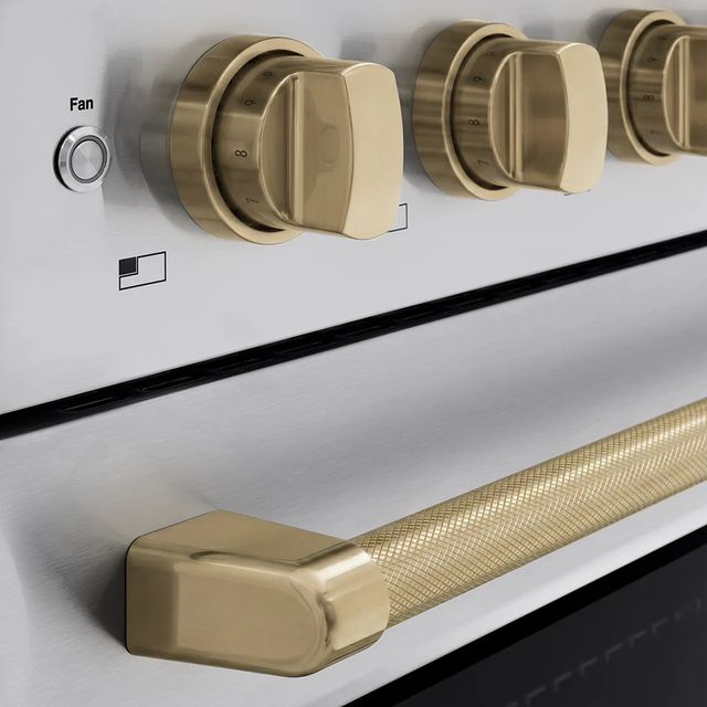 ZLINE Autograph Edition Paramount 36" Stainless Steel Pro Style Induction Range with Champagne Bronze Helix Handle and Accents-3