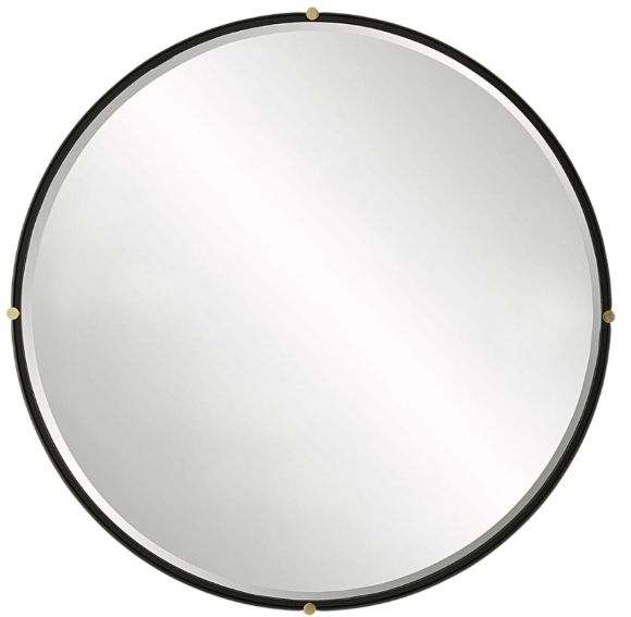 Uttermost® Bonded Matte Black Round Mirror-0