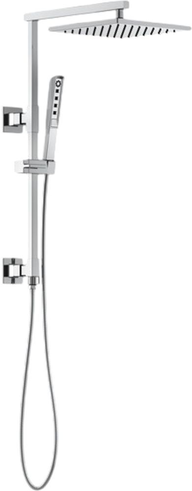 Brizo Essential™ Polished Chrome Linear Square Single-Function Raincan Shower Head-3