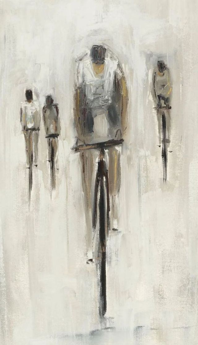 Classic Home Cyclist Painting Wall Art-1