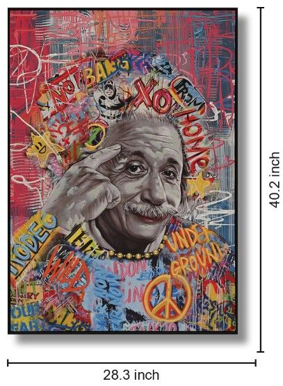 Classy Living Expressive Einstein Urban Graffiti Pop Wall Art-2