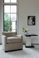 Universal Explore Home™ Lucia Otter Silver Side Table with Dark Walnut Base-1