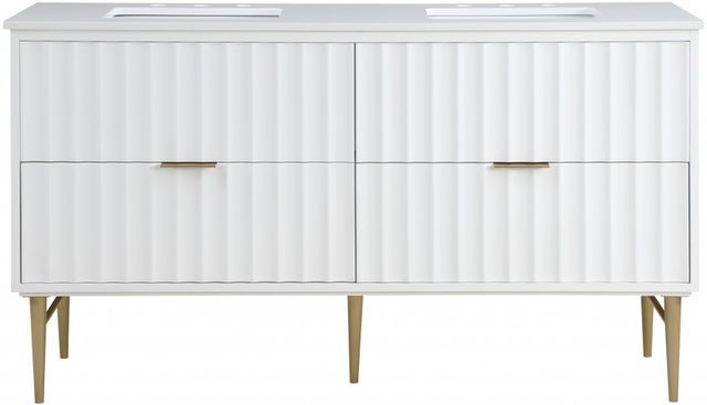 Meridian Furniture Modernist White 60" Bathroom Vanity-1