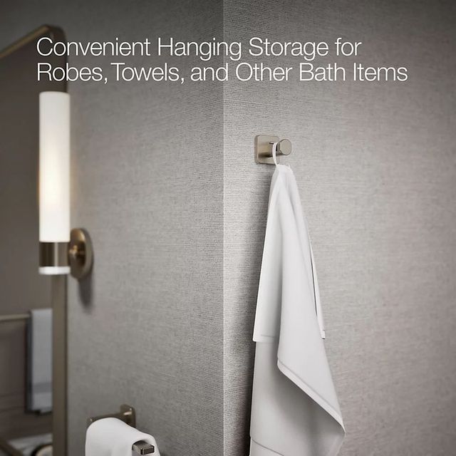 KOHLER® Parallel® Vibrant Brushed Nickel Robe Hook-3