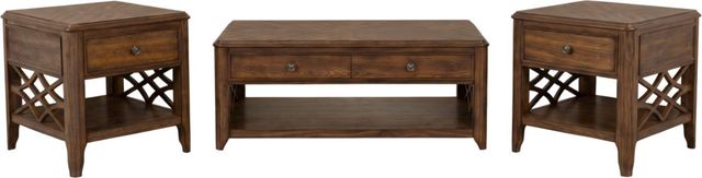 Elements International Phillipe 3-Piece Cherry Occasional Table Set-0